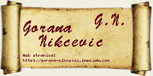 Gorana Nikčević vizit kartica